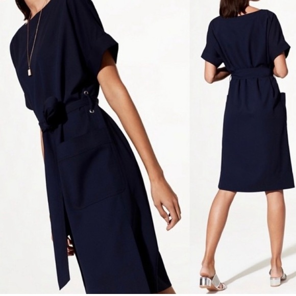 Babaton Shortsleeved Dress with Pockets and Tie - Picture 3 of 9